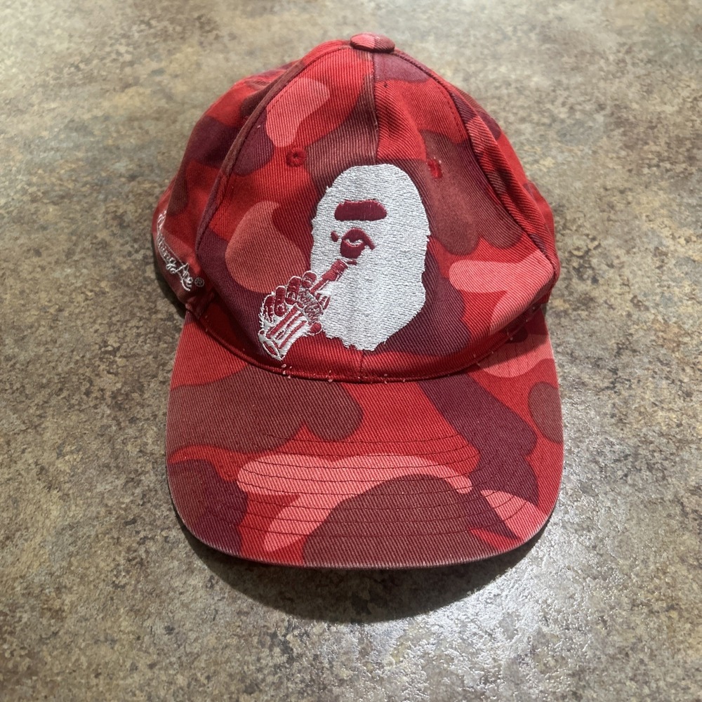 Bathing Ape X Coca Cola Hat SnapBack 2014 Red Camo